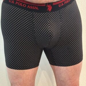 U.S. Polo Assn. Black Boxer Briefs with Red Trim